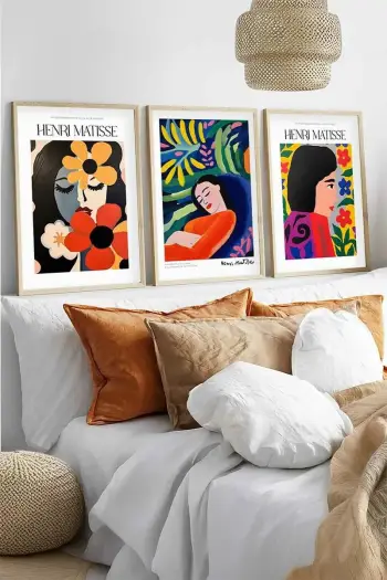 Pikturë dekorative me kornizë, MDF, set prej 3 copësh, Wallity, Huhu541, 50x70 cm