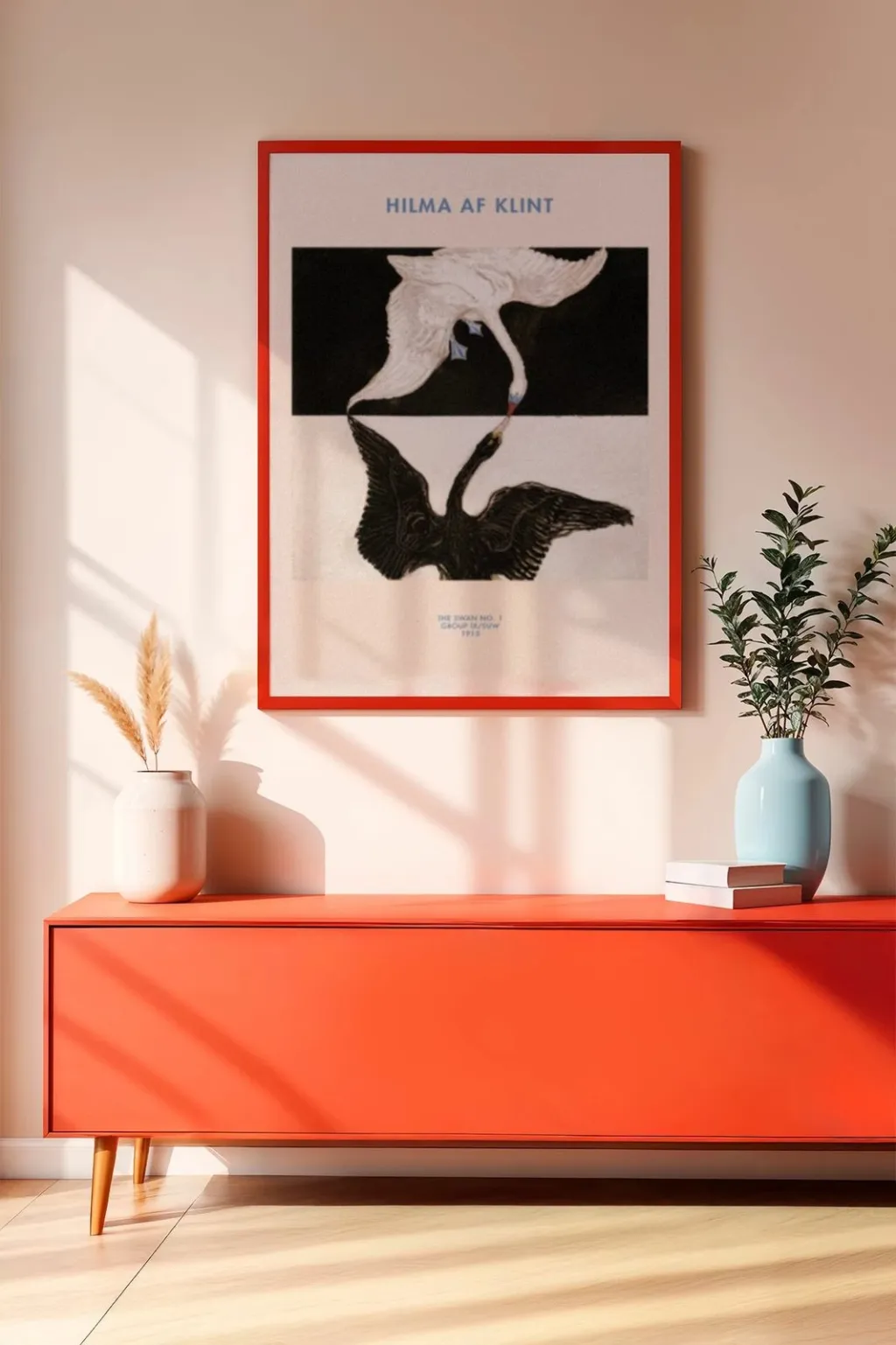 Pikturë dekorative me kornizë, MDF, Wallity, Artrnkdata30, e kuqe - 1