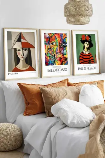 Set pikturash dekorative me kornizë, MDF, shumëngjyrëshe, Wallity, Huhu544, 50x70cm (3 copë)