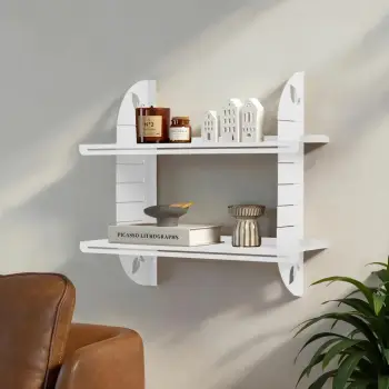 Raft dekorativ metalik për mur, i bardhë, Skye Decor, Vlnt126Byz