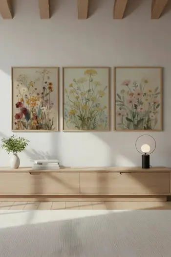 Pikturë dekorative me kornizë MDF (3 copë), Wallity, Huhu711, 30x40cm