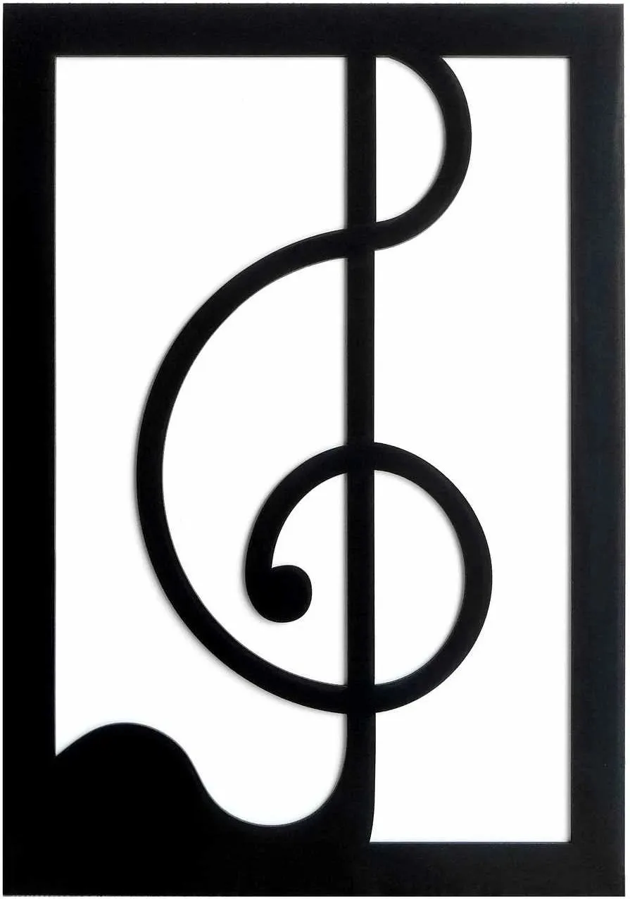 Pikturë dekorative me kornizë MDF, Wallity, Treble, e zezë dhe e bardhë - 3