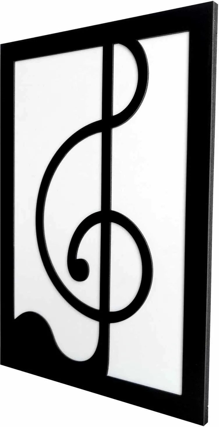 Pikturë dekorative me kornizë MDF, Wallity, Treble, e zezë dhe e bardhë - 5