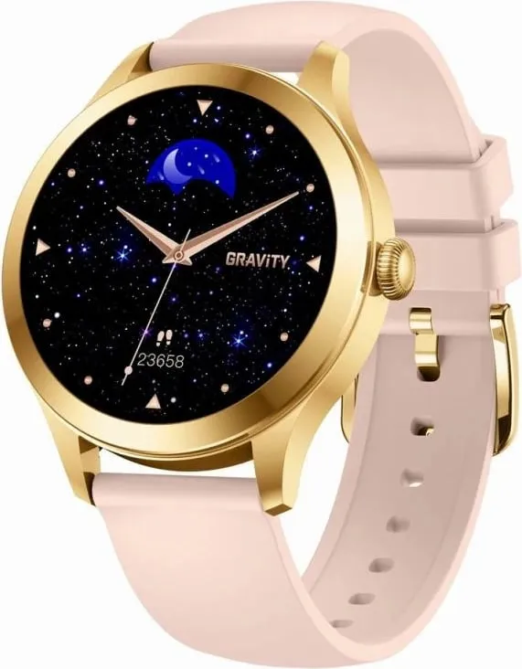 Smartwatch Gravity për femra, gold - 2