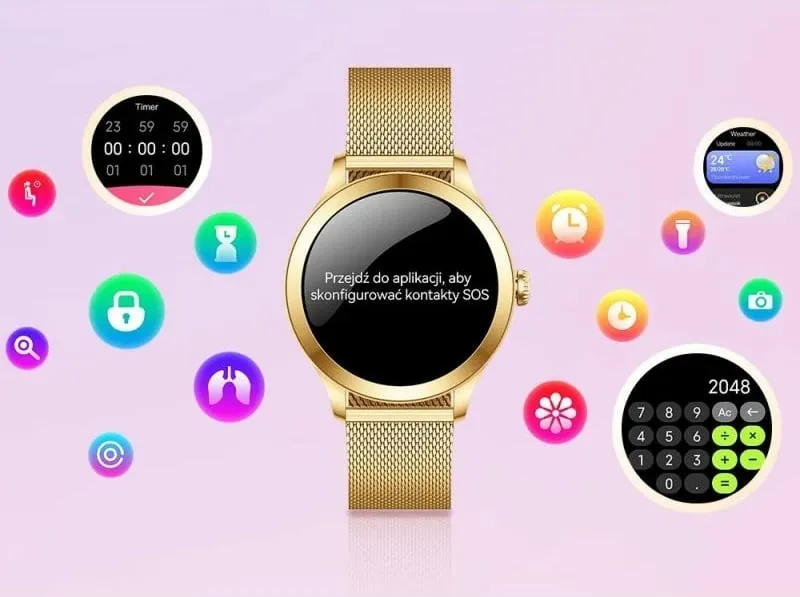 Smartwatch Gravity për femra, gold - 16