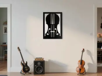 Pikturë dekorative me kornizë MDF, violinë, Wallity