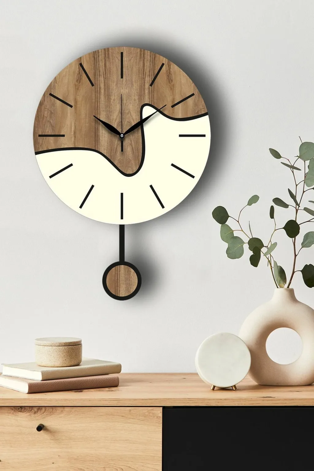 Orë muri dekorative Wallity, ngjyrë arrë dhe krem, Vlnt109kr - 2