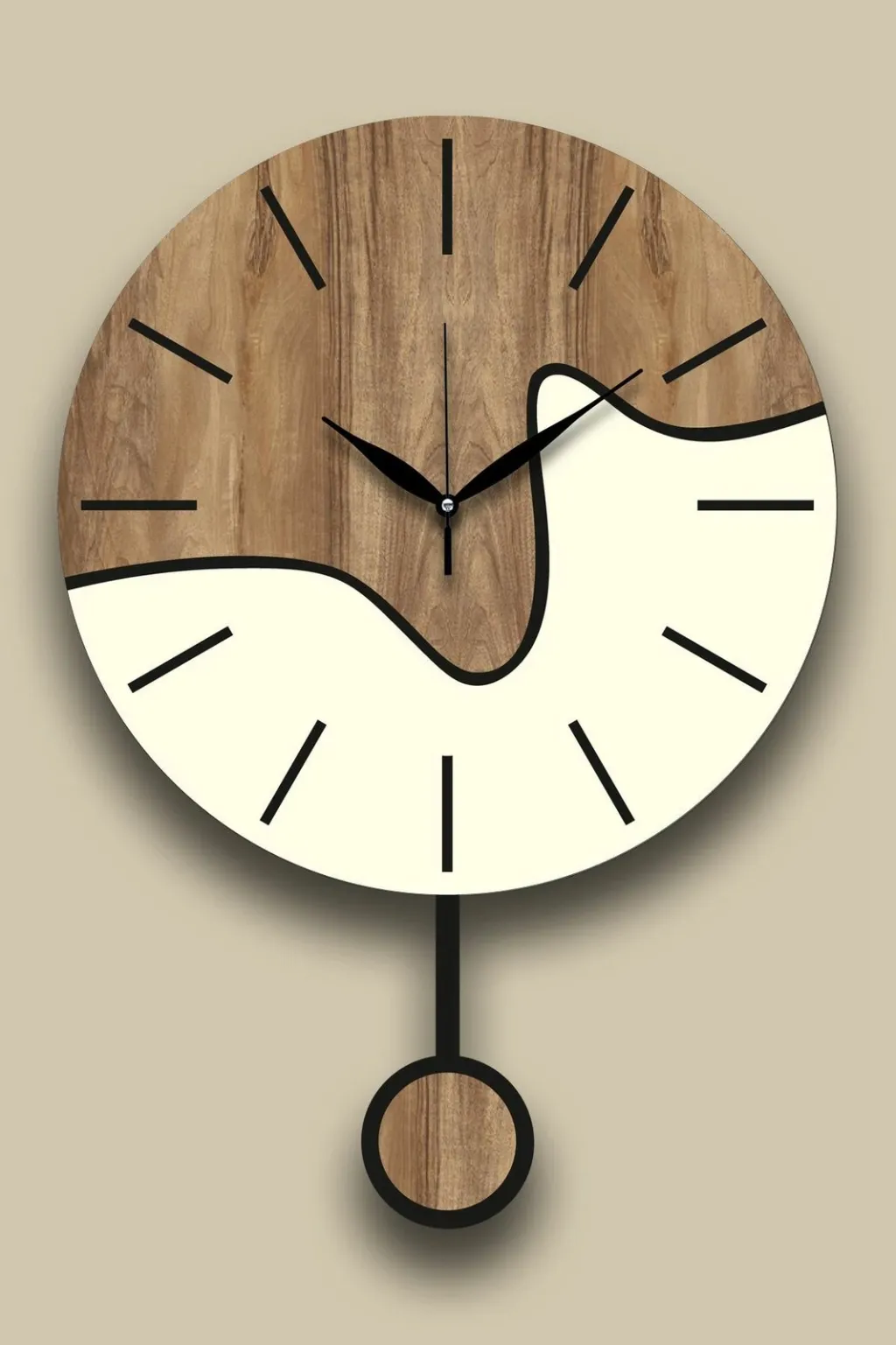Orë muri dekorative Wallity, ngjyrë arrë dhe krem, Vlnt109kr - 4