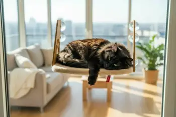 Shtrat për kafshë, Paws & Whiskers, krevat dritareje, ngjyrë krem