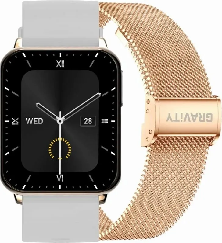 Smartwatch Gravity për femra, gri/rozë gold - 1