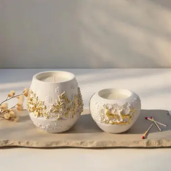 Set qirinjsh (2 copë), Evila Originals, dekor festiv, ngjyrë e bardhë