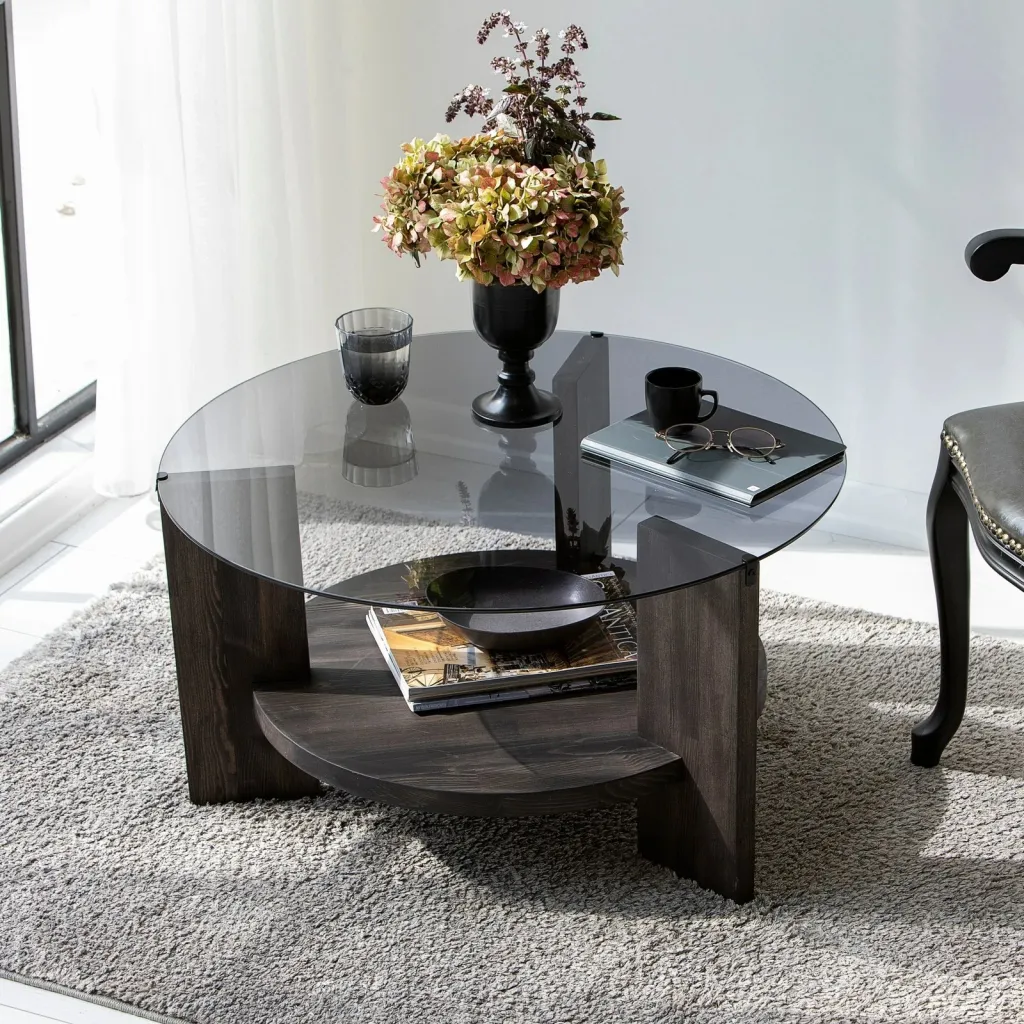 Tavolinë kafeje Hanah Home, Mahal, anthracite, kafe e errët - 2
