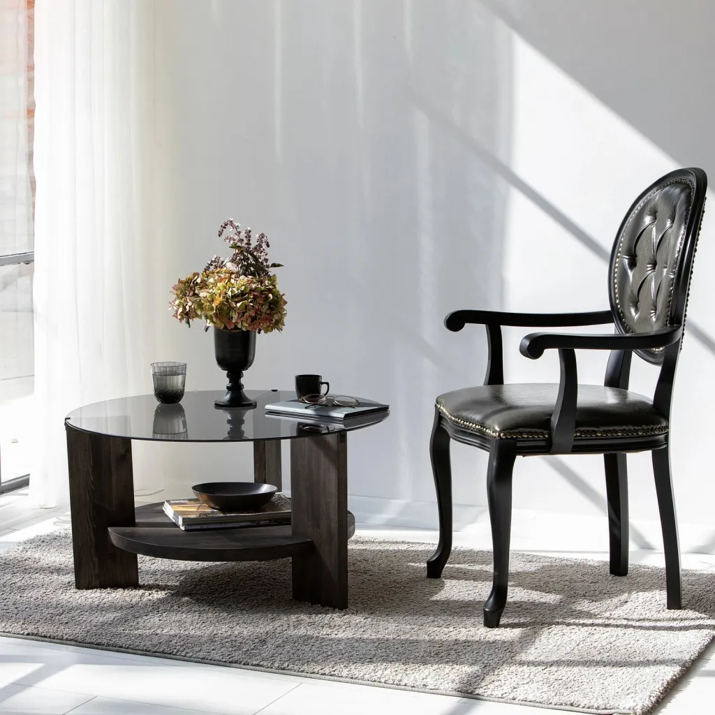 Tavolinë kafeje Hanah Home, Mahal, anthracite, kafe e errët - 3