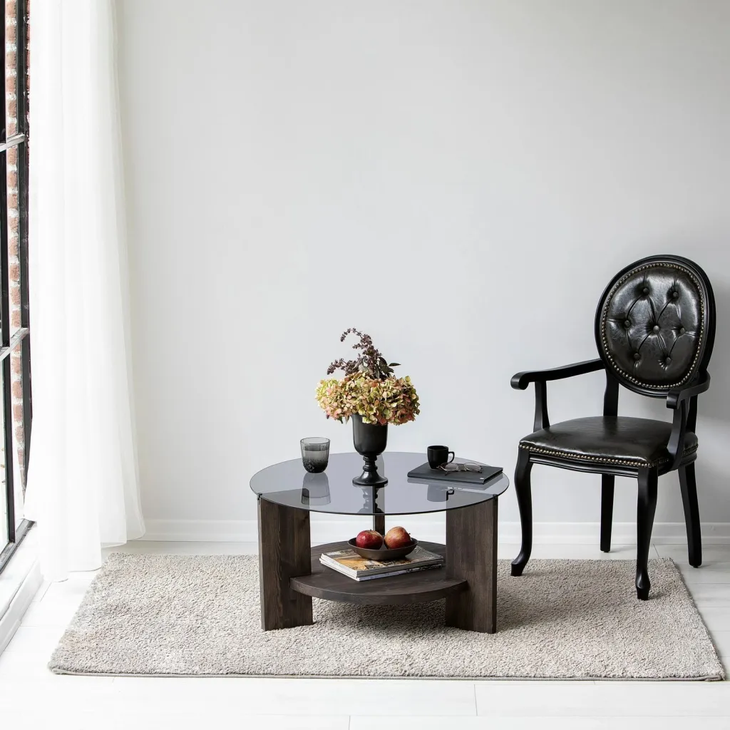 Tavolinë kafeje Hanah Home, Mahal, anthracite, kafe e errët - 4