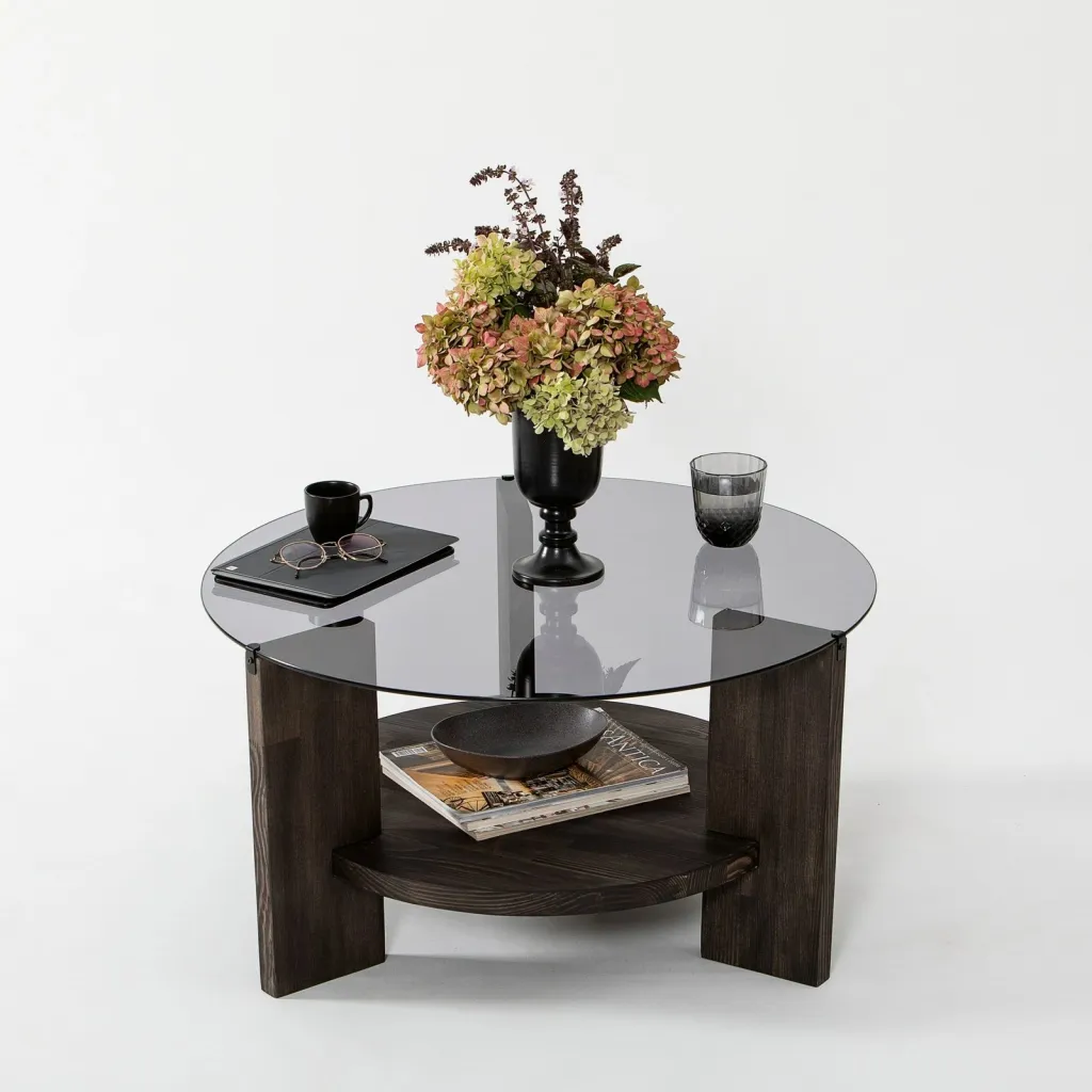 Tavolinë kafeje Hanah Home, Mahal, anthracite, kafe e errët - 5