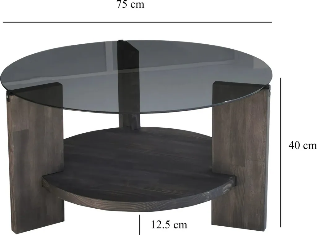 Tavolinë kafeje Hanah Home, Mahal, anthracite, kafe e errët - 7