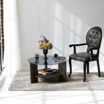 Tavolinë kafeje Hanah Home, Mahal, anthracite, kafe e errët