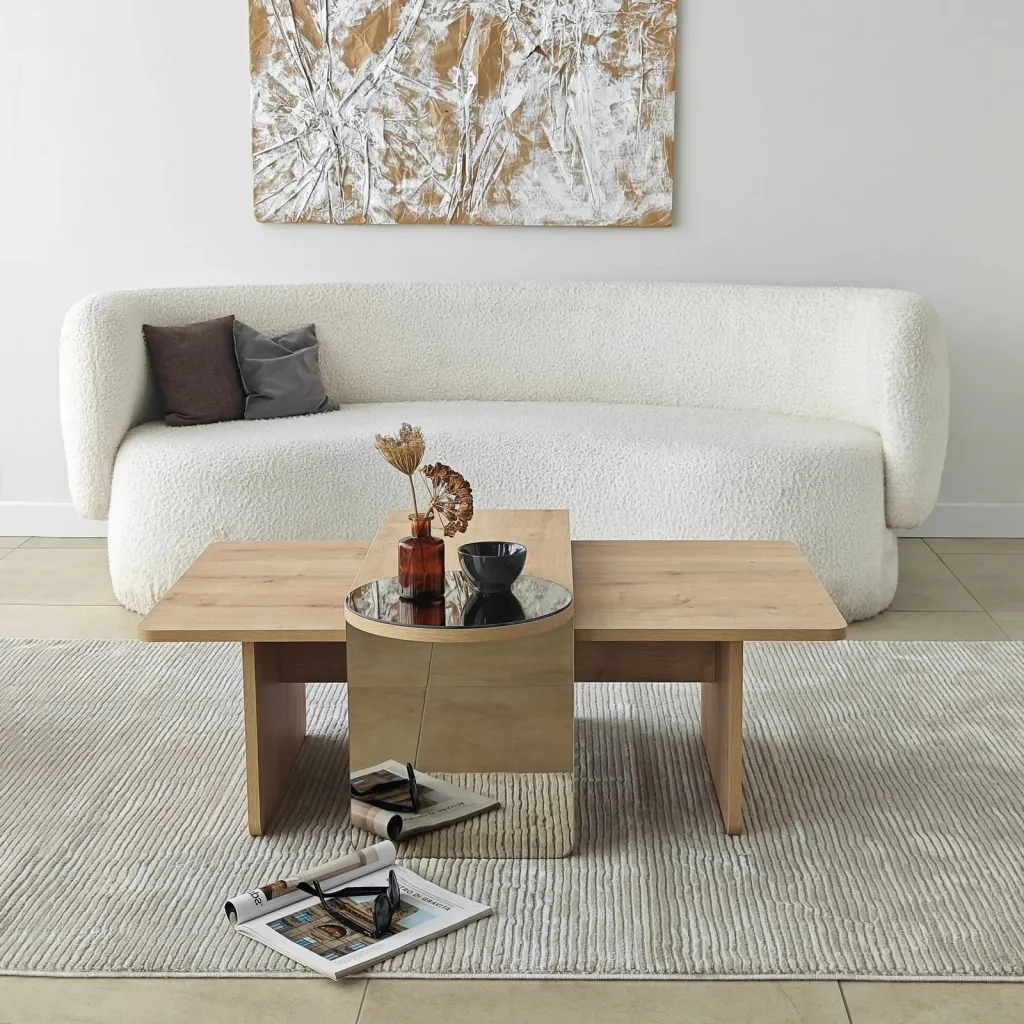 Set tavolinash kafeje Skye Decor, Luna 2, bronzie, sapphire oak - 5