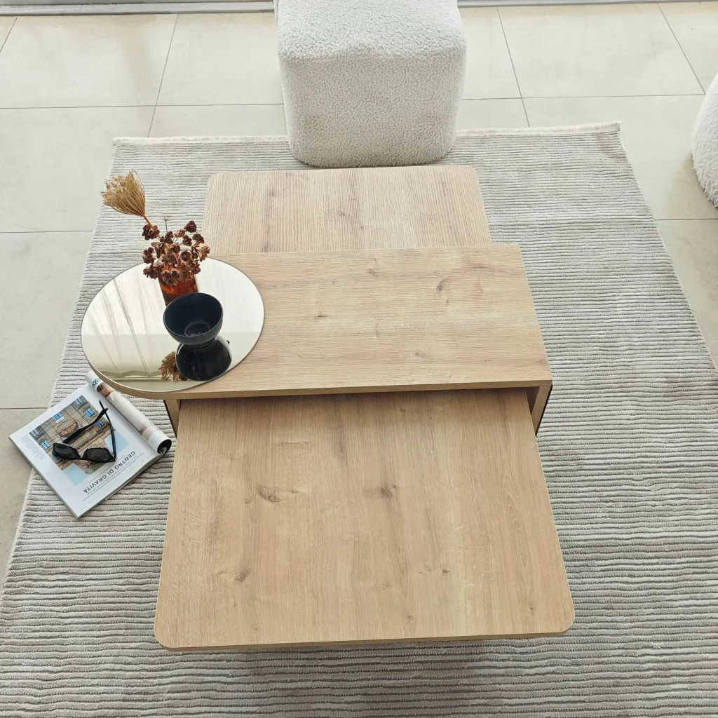 Set tavolinash kafeje Skye Decor, Luna 2, bronzie, sapphire oak - 6