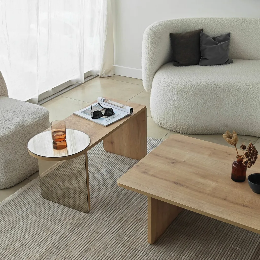 Set tavolinash kafeje Skye Decor, Luna 2, bronzie, sapphire oak - 7