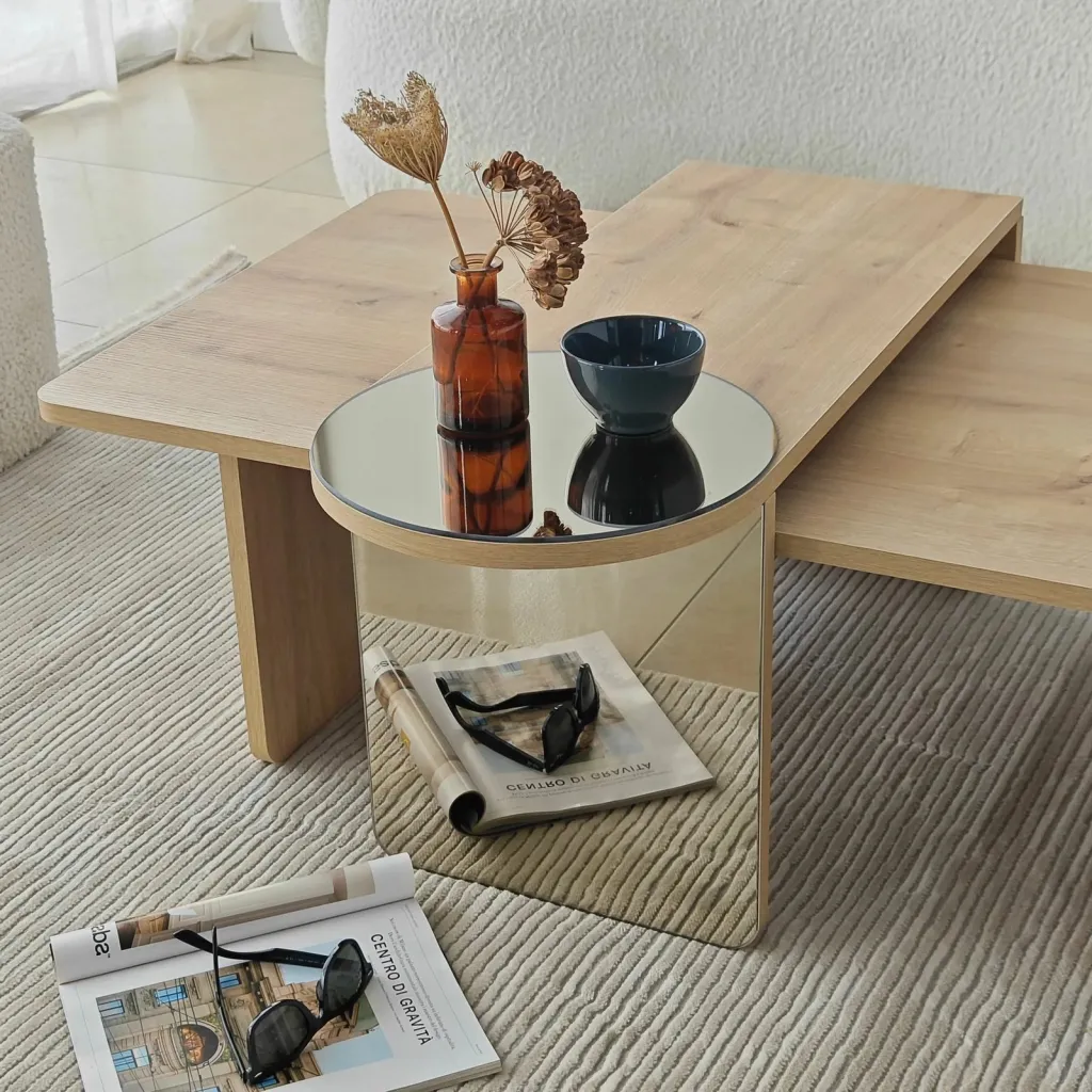 Set tavolinash kafeje Skye Decor, Luna 2, bronzie, sapphire oak - 8