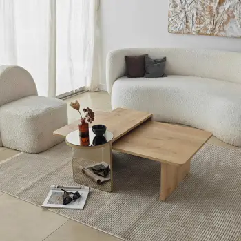 Set tavolinash kafeje Skye Decor, Luna 2, bronzie, sapphire oak