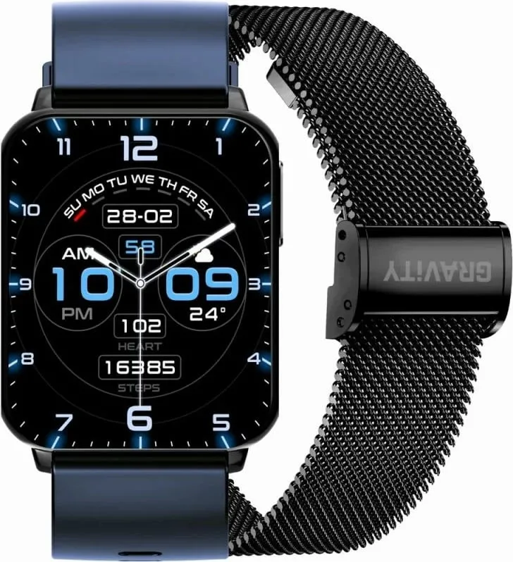 Smartwatch Gravity unisex, zi/blu e errët - 1