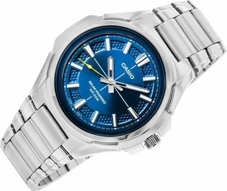 Orë dore për meshkuj CASIO, argjend me blu - 2