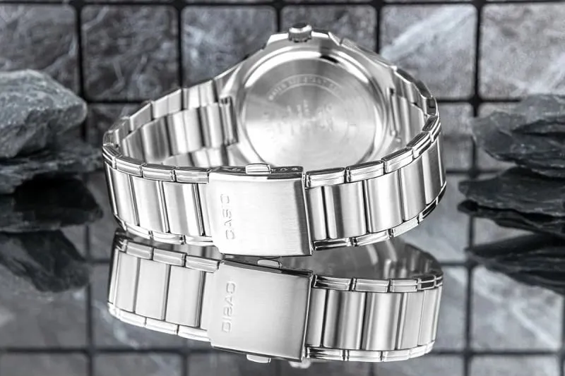 Orë dore për meshkuj CASIO, argjend me blu - 7