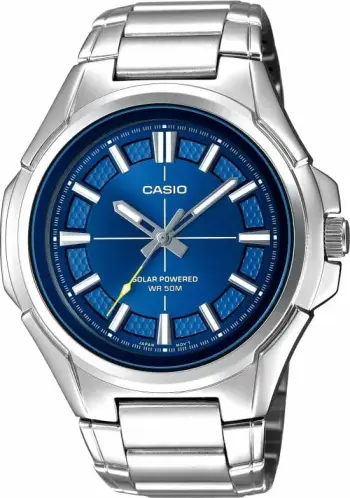 Orë dore për meshkuj CASIO, argjend me blu