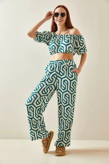 Set kimono me pantallona, jeshile, Jumeon, 5YXK8-48188