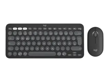 Set Tastierë dhe Maus Logitech Pebble - WiFi, BT, e zezë