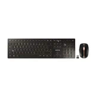 Combo (Tastierë & Maus) Cherry DW 9100 SLIM Wireless [FR] / Bluetooth + 2.4 GHz – Zezë / Bakër