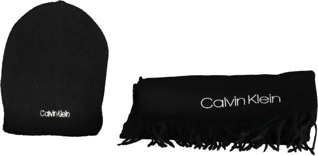 Shall dhe kapelë Calvin Klein meshkuj, të zeza - 1