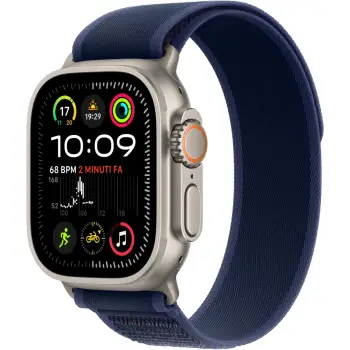 Apple Watch Ultra 2 / GPS + Cellular / 49mm / Natural Titanium Case with Blue Trail Loop – S / M