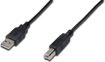 Kabllo Digitus, USB-A në USB-B, M-M, 1.8m, e zezë - 1