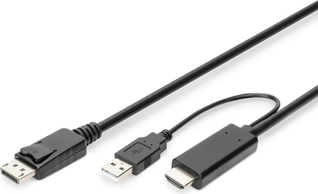 Kabëll adapter HDMI në DisplayPort Digitus 2m, 4K, i zi - 1