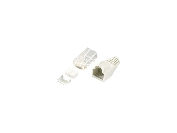 Set RJ45 plug Equip Cat6, 100 copë, transparent, bardhë - 1