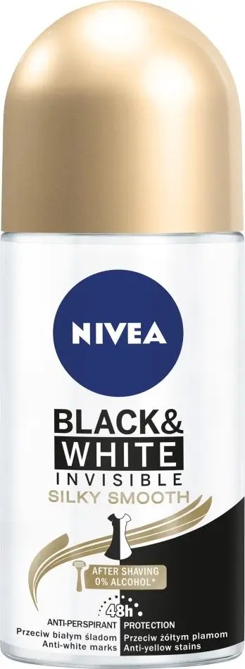 Deodorant roll-on për femra Nivea Black&White Invisible Silky Smooth, 50ml