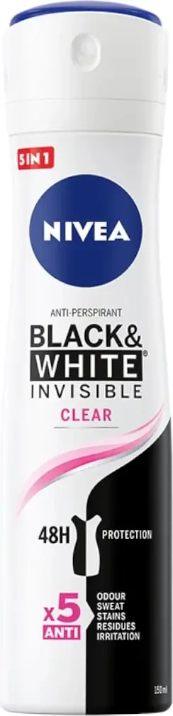 Deodorant për femra Nivea Invisible Clear, 150ml, i bardhë