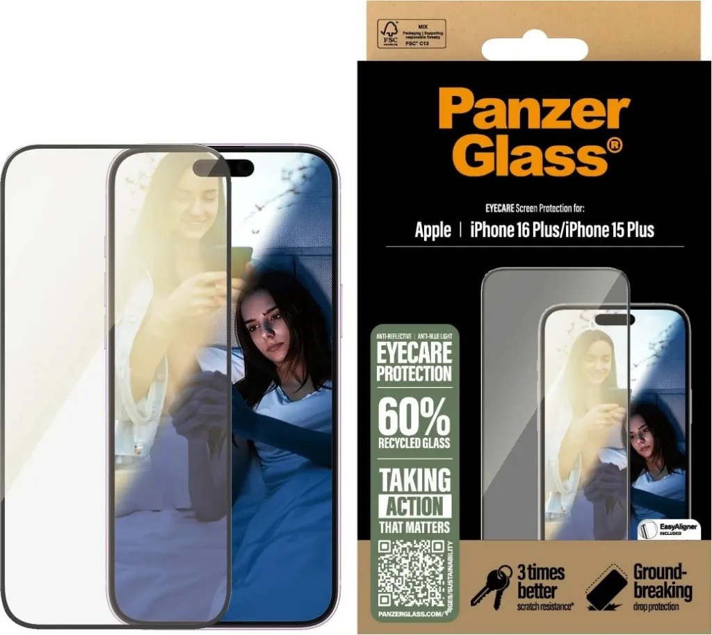 Mbrojtës ekrani PanzerGlass EyeCare për iPhone 16/15 Plus - 2