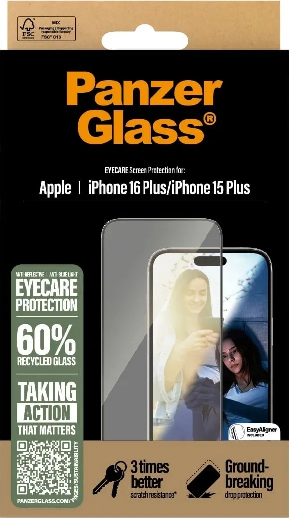 Mbrojtës ekrani PanzerGlass EyeCare për iPhone 16/15 Plus - 3