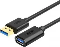 Kabllo USB Unitek USB-A - USB-A (Y-C459GBK), 2m, e zezë