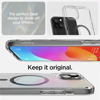 Mbrojtëse për celular iPhone 15 Plus Spigen Ultra Hybrid MagSafe, e zezë