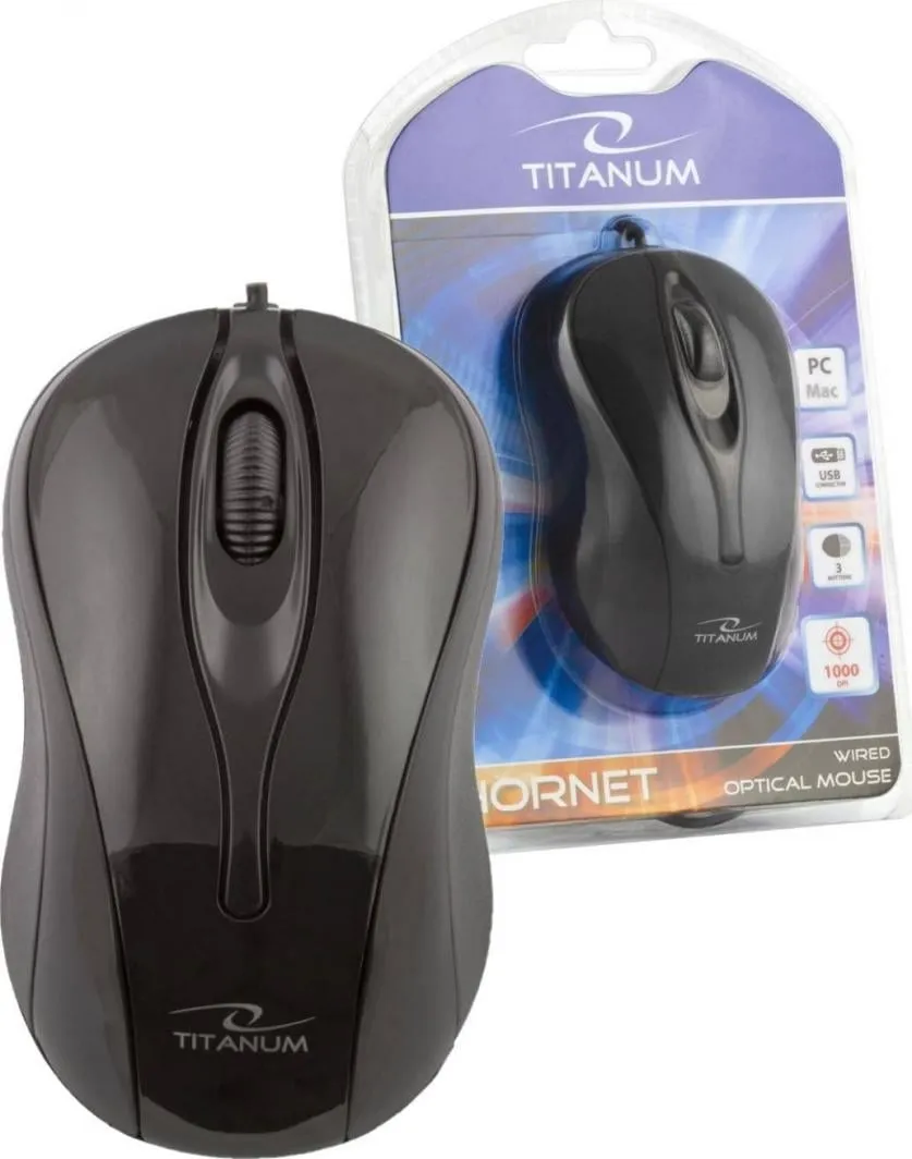 Maus Titanum Hornet, me kabllo, USB, i zi - 2
