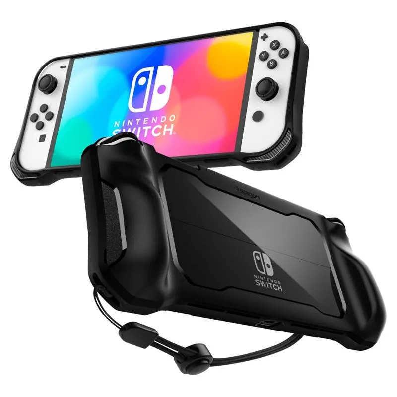 Mbrojtëse për Nintendo Switch OLED Spigen Rugged Armor, e zezë - 1