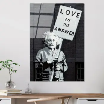 Pikturë dekorative prej xhami të temperuar, Banksy, shumëngjyrëshe, 45x65cm