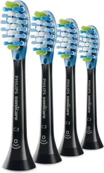 Koka zëvendësuese për furçë dhëmbësh Philips Premium Plaque Defence HX9044/88, 4 copë, e zezë