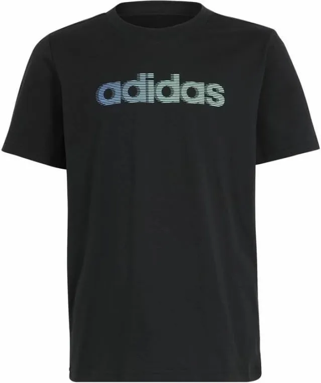 Bluzë sportive Adidas Lin GT Tee Jr IB9138, pambuk, për fëmijë, e bardhë - 1