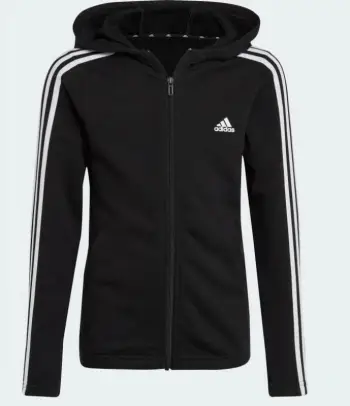 Duks me kapuç adidas për fëmijë, i zi